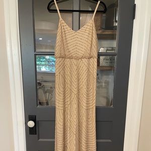 Adrianna Papell Blouson Beaded Gown Size 6